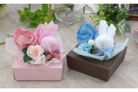 G1248 【スピード発送】泉州タオルフラワー　プチうさぎ