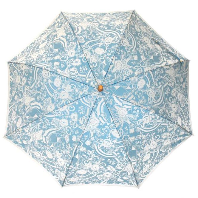 槙田商店【晴雨兼用】長傘 kirie 更紗：レイクブルー FAA5046