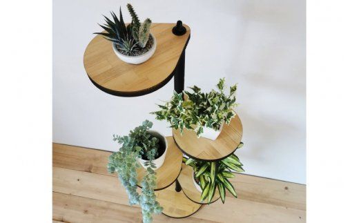 しずくのスタンドシェルフ 4段タイプ ナチュラル（天然木/完成品） [新星金属製作所 大阪府 守口市 20940966] 