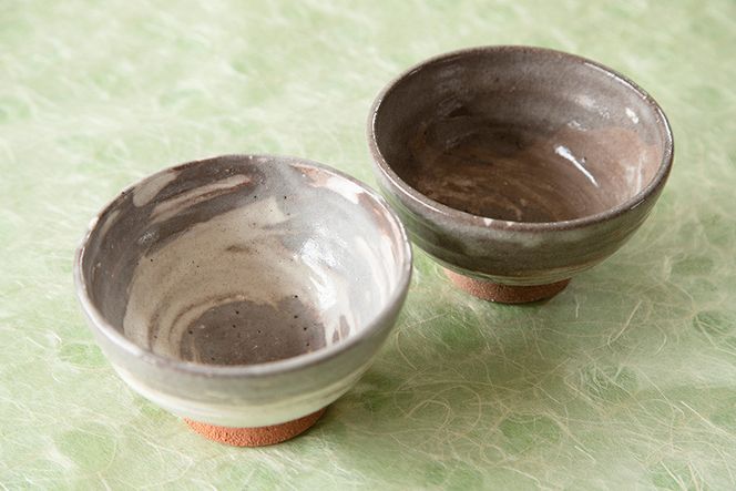 阿仁焼 飯茶碗 ペアセット 焼き物 陶器 ごはん茶碗 夫婦 阿仁焼き|anic-00006