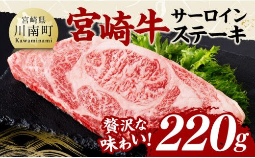 宮崎牛 サーロインステーキ 220g 【 肉 牛肉 国産 宮崎県産 黒毛和牛 サーロインステーキ 】 [D11424]