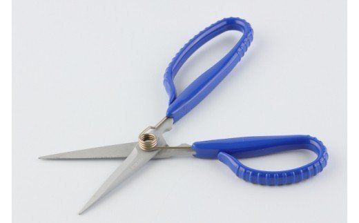 H14-16 形状記憶カスタムハサミ バネ付 右手用（青ハンドル）	