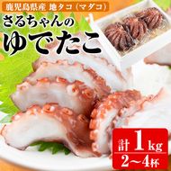 鹿児島県産地たこのゆでたこ(計1kg) 阿久根市 国産 九州産 特産品 新鮮 地ダコ タコ 魚介 魚貝 海産物 海鮮 蛸 味付 刺身 磯辺焼き たこ焼き 唐揚げ 料理 おかず お弁当【さるがく水産】a-25-13-z