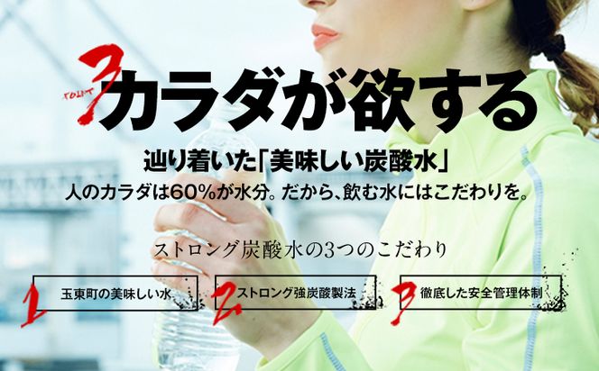 【2ヶ月定期便】強炭酸水4箱（計2回お届け 合計4ケース: 500ml×96本）《申込み翌月から発送》強炭酸水 熊本県玉東町産の水を使用! クリアで爽快な喉越し！くまもと風土の強炭酸水★ストロング炭酸水 ふるさと納税 熊本県 玉東町 炭酸水 水 強炭酸 送料無料 便利 ダイエットしたい方に スポーツ お酒割---gkt_stgtei_r7_25500_24l_mo2---