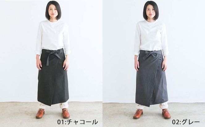 ワークサロンエプロン オーガニックコットン 草木染め S-UW-A50A