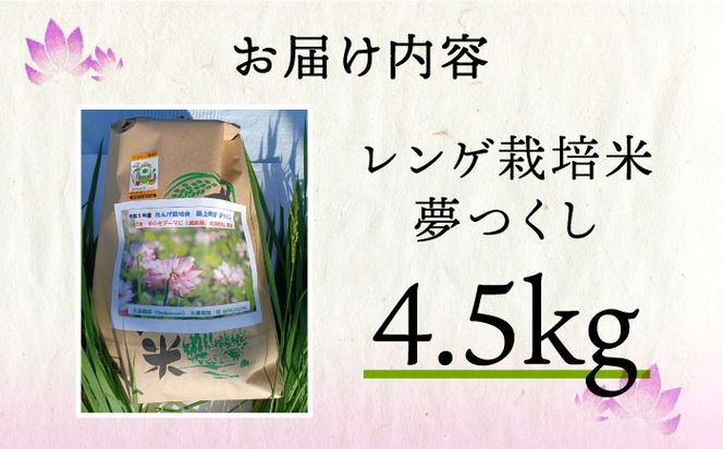 【令和4年産】レンゲ栽培米 夢つくし 4.5kg《築上町》【久楽農園】[ABAT001]