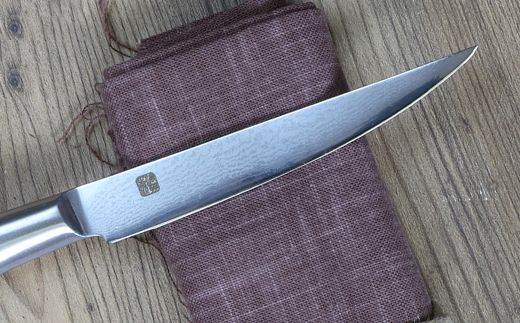 H10-178 濃州正宗作 オールステンレスダマスカステーブルナイフ