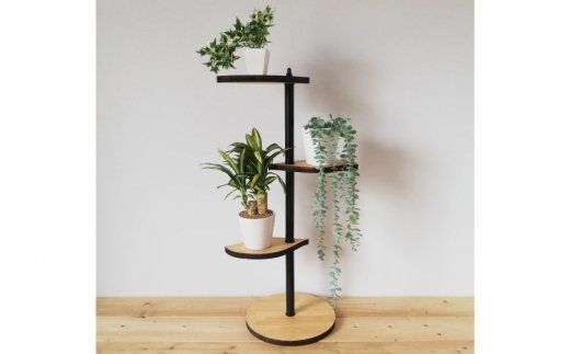 葉っぱのスタンドシェルフ 3段タイプ ナチュラル（天然木/完成品） [新星金属製作所 大阪府 守口市 20940978] 
