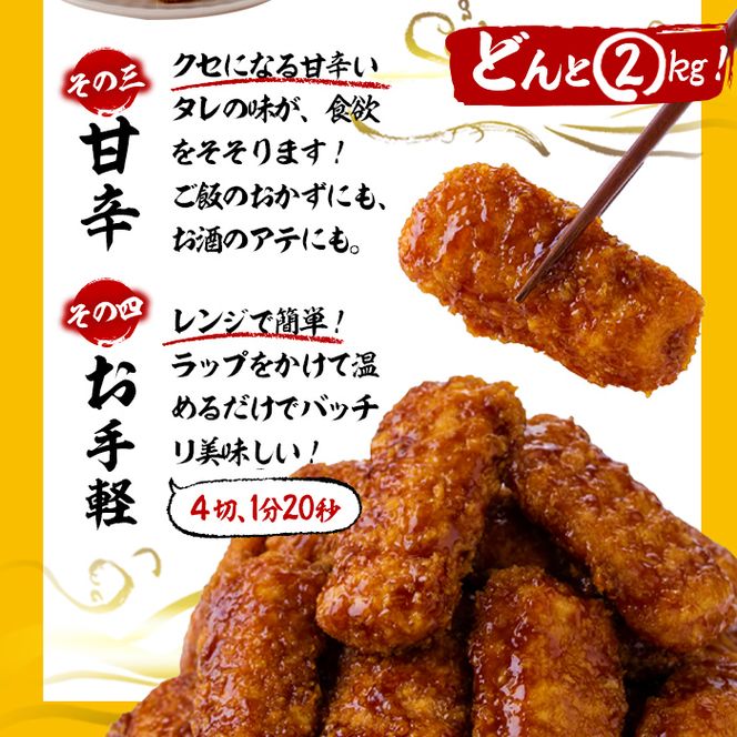 【数量限定】レンジで簡単！甘辛イカカツ＜計2kg＞【志布志】 a1-028