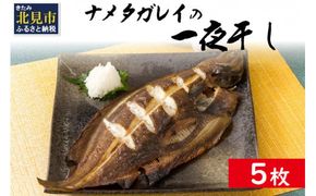 旨味凝縮！ナメタガレイの一夜干し 5枚セット 食べやすいカット入り ( 一夜干し 干物 セット 簡単 夕食 北海道 時短 カレイ おつまみ おかず )【094-0004】