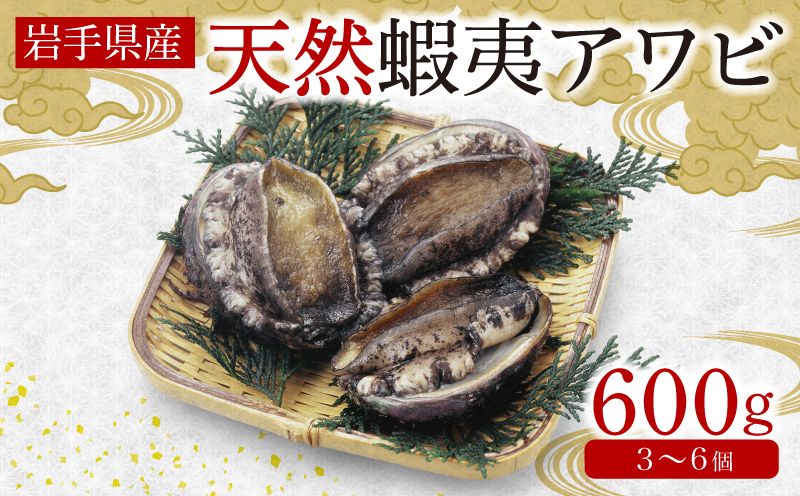 岩手県産 天然蝦夷アワビ約600g(3〜6個程度)真空 冷凍 小分け [刺身用][56500426_1]