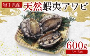 岩手県産 天然蝦夷アワビ約600g（3～6個程度）真空 冷凍 小分け　【刺身用】[56500426_1]