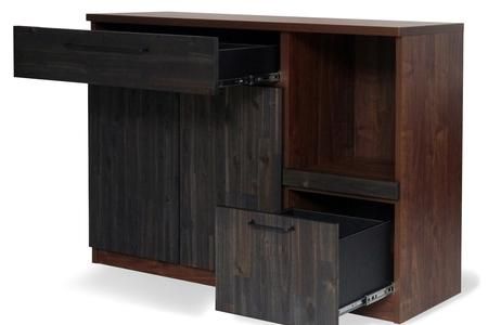 クイナ 117キッチンカウンター 【カウンター ダイニング 和モダン スチール アクセント 組立設置付 梱包材引き取り 完成品】(H062240)