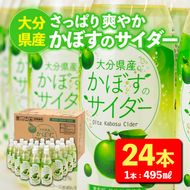 かぼすのサイダー (495ml×24本) かぼす ドリンク ジュース かぼす カボス 炭酸飲料 ノンアルコール ペットボトル 大分県産 特産品 家庭用 大分県 佐伯市 防災 常温 常温保存【HD185】【さいき本舗 城下堂】