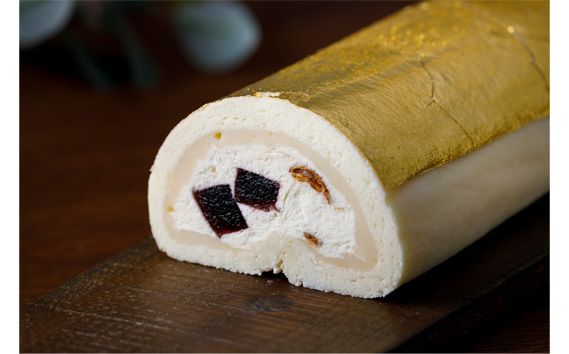 ロールケーキ 金の宝達ロールくーずぇ 1本 [宝達山本舗松月堂 石川県 宝達志水町 38600505] スイーツ 洋菓子 ケーキ 冷凍 金箔