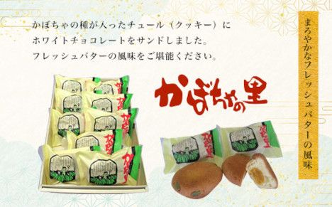 チョコサンドクッキー「かぼちゃっ娘」8個・かぼちゃ餡パイ「かぼちゃの里」6個・マドレーヌ「貝でないかい」6個 SRMK010