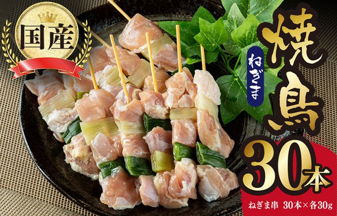 G1226 国産 焼き鳥 ねぎま 30本 小分け 10本×3パック