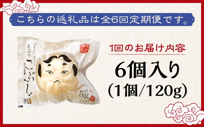 【全6回定期便】武遊のこぶし（らー麦肉まん）6個セット《築上町》 【武遊プロセッシング】肉まん 豚まん 飲茶[ABCX011]