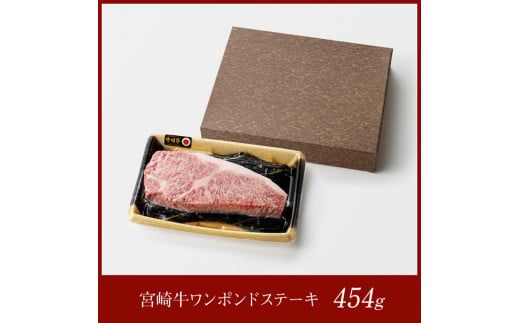 宮崎牛ワンポンドステーキ454ｇ 【 肉 牛肉 A4～A5等級 宮崎牛 BBQ アウトドア 記念日 日本ハム 焼肉 】 [E11006]