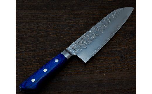 H30-59 兼広作 三層 三徳包丁【砂地加工】