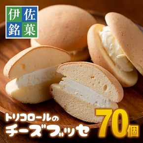 B8-03 伊佐銘菓！トリコロールのチーズブッセ(70個) ブッセに虜(とりこ)【ケーキハウストリコロール】