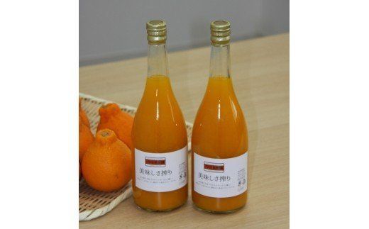 無添加生搾り!果汁100％濃厚みかんジュース 720ml×2本_1025R