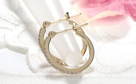 【0.16ct】ダイヤモンド　フープピアス　CSP00056-18Y SWAV012