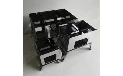 【S/M/Lサイズ】 セット販売 焚き火台 囲 艶消し 2トーン ネーム ビニールケース付 [新星金属製作所 大阪府 守口市 20940970] かこみ キャンプ ソロ ツーリング 山登り BBQ バーベキュー コンロ 焚火台 焚き火 折り畳み コンパクト 軽量