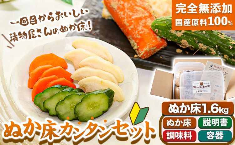 ぬか床カンタンセット (ぬか床 容器 調味料 セット) 樽の味 [90日以内に出荷予定(土日祝除く)] 和歌山県 日高川町 ぬか ぬかどこ ぬか漬け ぬか漬けセット ぬか床セット 容器 簡単 手作り 無添加---wshg_tna3_90d_23_9000_1600g---