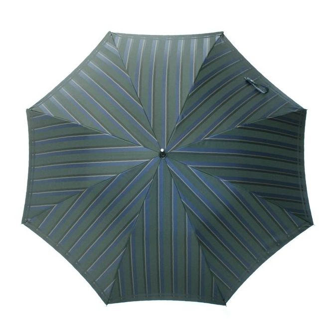 槙田商店【紳士雨傘】長傘 Tie Stripe×Plain ダークグリーン FAA5010