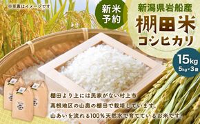 【新米受付・令和8年産米】NC4017 新潟県村上市岩船産 棚田米コシヒカリ5kg×3