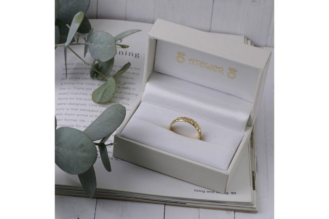 【O53-002】ハワイアンリング イエローゴールド（葉）