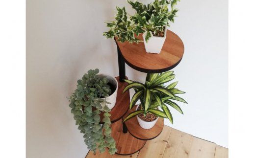 しずくのスタンドシェルフ 3段タイプ ブラウン（天然木/完成品） [新星金属製作所 大阪府 守口市 20940964] 