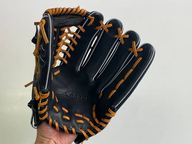 SAEKI　野球グローブ 【硬式・品番176】【ブラック】【Rオレンジ】【クリーム】