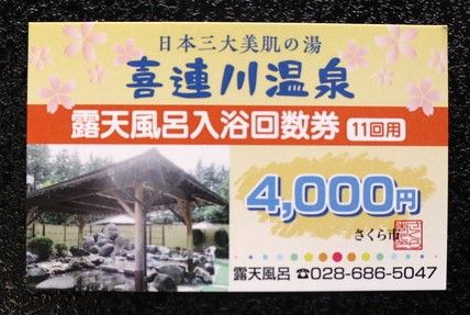 日本三大美肌の湯　市営露天風呂回数券（11回分）