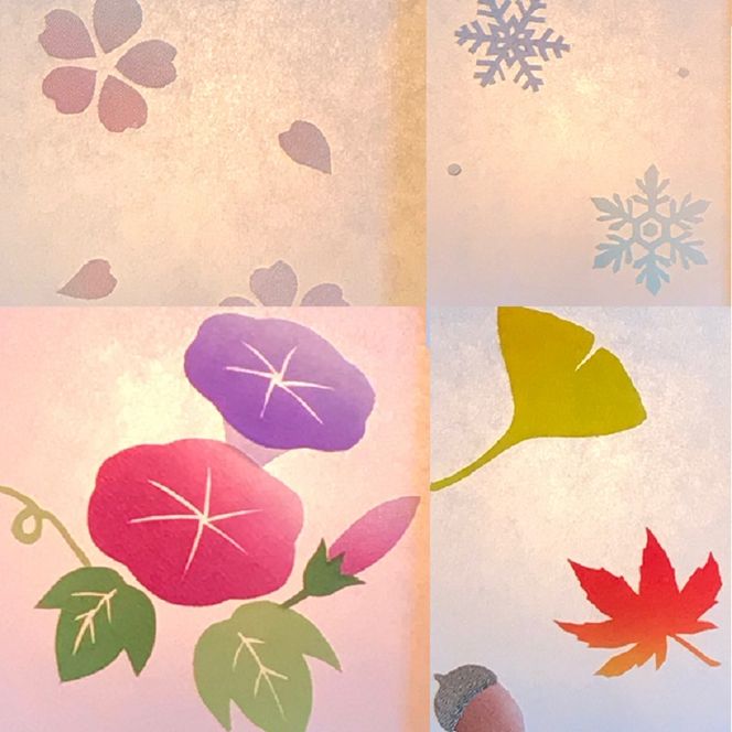 030D096 着物生地で作ったおしゃれな行灯（あんどん） おしゃれな四季