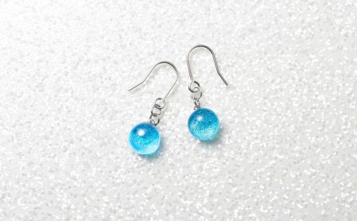 2467.ジュエリー ピアス アクセサリー 湖水 ガラス細工 ハンドメイド 手作り 北海道 弟子屈町