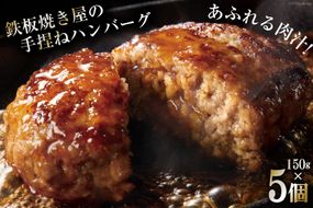 AG020島原鉄板焼き屋の一品　うまからじゃ手捏ねハンバーグ１５０ｇ×５個