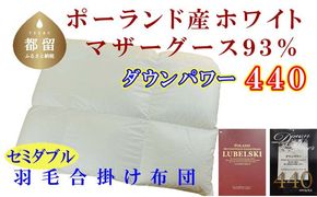 CK384 羽毛合い掛け布団ポーランド産マザーグース９３％ 合掛け セミダブル170×210cm dp440