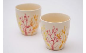 【datta.沖縄南の島陶芸工房】珊瑚タンブラー 純白（ペアセット）