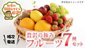 贅沢の極み フルーツ7種セット 田舎の頑固おやじが厳選！ 茨城県 県産 つくばみらい市 人気 厳選 果物 くだもの 旬 旬の果物 旬のフルーツ 上級品 極上 贅沢 極み フルーツ フルーツセット ギフト プレゼント 贈り物 お歳暮 御歳暮 お中元 御中元 冷蔵 [BI230-NT]