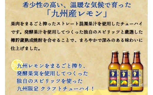 ＜九州限定 寶CRAFT クラフトチューハイ 九州レモン 330ml×12本＞※入金確認後、翌月末迄に順次出荷します。【c255_kr_x2】