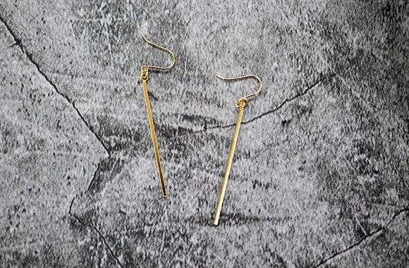 K18YG　ストレートゴールドピアス　AD-193