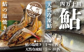 R5-840．四万十川の恵みをご家庭で！四万十川天然鮎セット（塩焼き４～６匹+天然冷凍鮎５～１０匹）