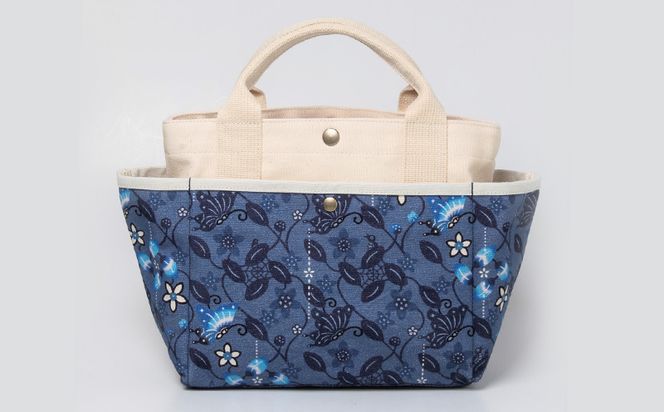 「琉球帆布」お散歩バッグ ふくふくシークヮーサー - 帆布 布 トート トートバッグ 琉球紅型 人気 紅型作家 宮城守男 おしゃれ レディース ファッション お出かけ かばん 鞄 手仕事 手づくり ハンドメイド 琉球帆布 伝統技術 沖縄県 八重瀬町【価格改定】