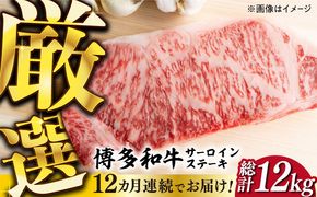 【全12回定期便】【溢れる肉汁と濃厚な旨味】博多和牛サーロイン1kg（250g×4枚）《築上町》【株式会社MEAT PLUS】[ABBP053]