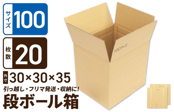 099H2543 定番段ボール箱 宅配100サイズ×20枚セット