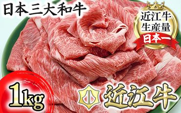【総本家　肉のあさの】近江牛肩ロースすき焼き用 1kg【250ｇ×4】【AE15SM】