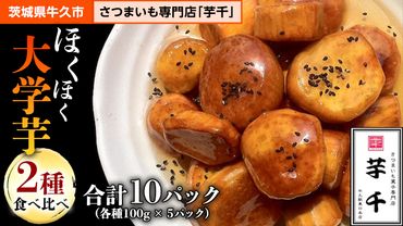 大学芋 2種 食べ比べ セット ( 各種100g × 5パック ) 紅あずま さつまいも 芋 冷凍 スイーツ 和菓子 お菓子 食べきり 子ども おやつ [BV002us]