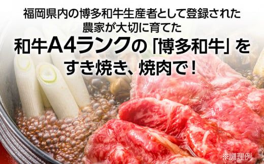 博多和牛　すき焼き用もも&焼肉用肩ロース 2種セット (計約900g)